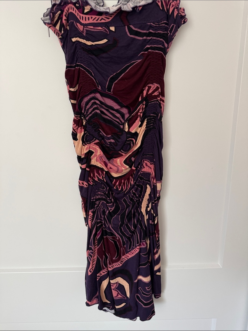 Byblos Purple Floral-Print Slip Dress with Pink and Cream Accents - Picture 7 of 13